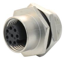 M12A-08PFFS-SH8001 - AMPHENOL LTW - M12A-08PFFS-SH8001 - Sensor Connector, 8 Pole, M12, Receptacle, M Series, M12, Female, 8 Positions, Solder Socket