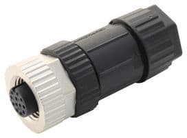 M12A-12BFFA-SL7001 - AMPHENOL LTW - M12A-12BFFA-SL7001 - Sensor Connector, 12 Pole, M12, Receptacle, M Series, M12, Female, 12 Positions, Solder Socket