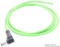 142M1D90020 - METZ CONNECT - 142M1D90020 - Sensor Cable, D-Code, Cat5e, 90° M12 Plug, Free End, 4 Positions, 2 m, 6.6 ft