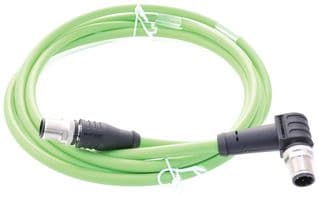 142M2X19050 - METZ CONNECT - 142M2X19050 - Sensor Cable, X-Code, Cat6a, M12 Plug, 90° M12 Plug, 8 Positions, 5 m, 16.4 ft