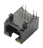 RJE37-188-0410 - AMPHENOL COMMUNICATIONS SOLUTIONS - RJE37-188-0410 - Modular Connector, RJ45 Jack, 1 x 1 (Port), 8P8C, Through Hole Mount