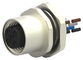 T4171310005-001 - TE CONNECTIVITY - T4171310005-001 - Sensor Cable, A Coded, M12 Receptacle, Free End, 5 Positions, 200 mm, 7.87 ", T417 Series