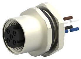 T4171310504-001 - TE CONNECTIVITY - T4171310504-001 - Sensor Cable, D Coded, M12 Receptacle, Free End, 4 Positions, 200 mm, 7.87 ", T417 Series