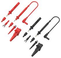 76-104 - MULTICOMP PRO - 76-104 - Test Lead Probe Kit, Black / Red, Leads, Probes, Crocodile Clips, Probe Sprung Hooks, Spade Lugs
