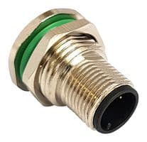 PXMBNI12RPM04DPCPG9 - BULGIN / PARTNER STOCK - PXMBNI12RPM04DPCPG9 - Sensor Connector, Buccaneer M12 Series, M12, Male, 4 Positions, PCB Pin, Straight Panel Mount