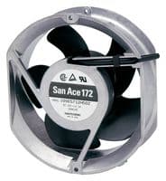 109E5724K501 - SANYO DENKI - 109E5724K501 - DC Axial Fan, 24 V, Rectangular with Rounded Ends, 172 mm, 51 mm, Ball Bearing, 300 CFM