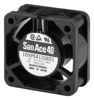 109P0412H901 - SANYO DENKI - 109P0412H901 - DC Axial Fan, 12 V, Square, 40 mm, 10 mm, Ball Bearing, 5.3 CFM