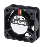 109P0424H701 - SANYO DENKI - 109P0424H701 - DC Axial Fan, 24 V, Square, 40 mm, 15 mm, Ball Bearing, 6.4 CFM