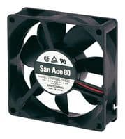 109R0812H401 - SANYO DENKI - 109R0812H401 - DC Axial Fan, 12 V, Square, 80 mm, 25 mm, Ball Bearing, 36.4 CFM