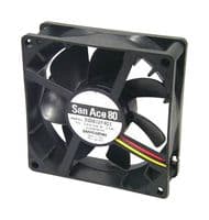 9S0812F401 - SANYO DENKI - 9S0812F401 - DC Axial Fan, 12 V, Square, 80 mm, 25 mm, Ball Bearing, 32.8 CFM
