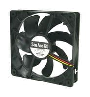 9S1212M401 - SANYO DENKI - 9S1212M401 - DC Axial Fan, 12 V, Square, 120 mm, 25 mm, Ball Bearing, 58.6 CFM
