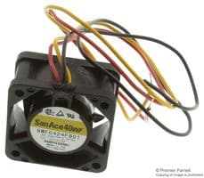 9WF0424F601 - SANYO DENKI - 9WF0424F601 - DC Axial Fan, 24 V, Square, 40 mm, 20 mm, Ball Bearing, 7.77 CFM