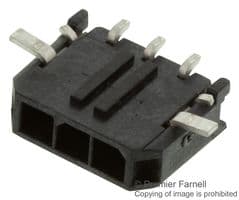 43650-0313 - MOLEX - 43650-0313 - Pin Header, Wire-to-Board, 3 mm, 1 Rows, 3 Contacts, Surface Mount Right Angle