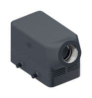 MHOE10.20M - ILME - MHOE10.20M - Heavy Duty Connector, Hood, Side Entry, Aluminium Body, 2 Lever, ILME Connector Inserts