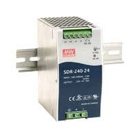 SDR-240-24 - MEAN WELL - SDR-240-24 - AC/DC DIN Rail Power Supply (PSU), ITE, 1 Output, 240 W, 24 VDC, 10 A