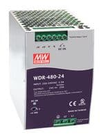 WDR-480-24 - MEAN WELL - WDR-480-24 - AC/DC DIN Rail Power Supply (PSU), ITE, 1 Output, 480 W, 24 VDC, 20 A