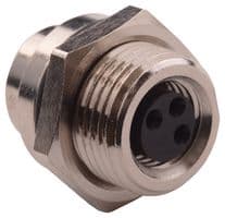 855-003-203R004 - NORCOMP - 855-003-203R004 - Sensor Connector, VULCON Series, M8, Female, 3 Positions, Solder Socket, Straight Panel Mount