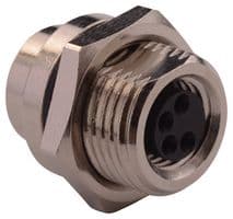 855-004-203R004 - NORCOMP - 855-004-203R004 - Sensor Connector, VULCON Series, M8, Female, 4 Positions, Solder Socket, Straight Panel Mount