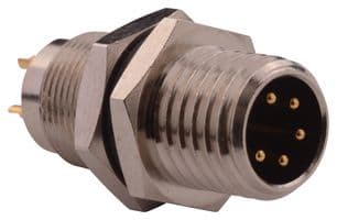 855-005-103R001 - NORCOMP - 855-005-103R001 - Sensor Connector, VULCON Series, M8, Male, 5 Positions, Solder Pin, Straight Panel Mount