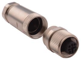858-008-203RKT1 - NORCOMP - 858-008-203RKT1 - Sensor Connector, VULCON Series, M12, Female, 8 Positions, Crimp Socket, Straight Cable Mount