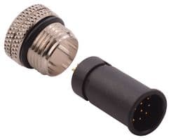858-008-203RSU4 - NORCOMP - 858-008-203RSU4 - Sensor Connector, VULCON Series, M12, Female, 8 Positions, Crimp Socket, Straight Cable Mount