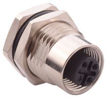 860-003-213R004 - NORCOMP - 860-003-213R004 - Sensor Connector, VULCON Series, M12, Female, 3 Positions, PCB Socket, Straight Panel Mount
