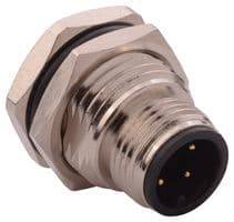 860-004-113R004 - NORCOMP - 860-004-113R004 - Sensor Connector, VULCON Series, M12, Female, 4 Positions, PCB Socket, Straight Panel Mount