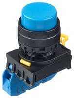 YW1B-A2E10S - IDEC - YW1B-A2E10S - Industrial Pushbutton Switch, YW Series, 22.3 mm, SPST-NO, Maintained, Round Raised, Blue