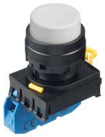 YW1B-A2E10W - IDEC - YW1B-A2E10W - Industrial Pushbutton Switch, YW Series, 22.3 mm, SPST-NO, Maintained, Round Raised, White