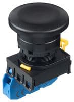 YW1B-A4E10B - IDEC - YW1B-A4E10B - Industrial Pushbutton Switch, YW Series, 22.3 mm, SPST-NO, Maintained, Mushroom, Black
