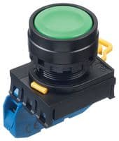 YW1B-M1E10G - IDEC - YW1B-M1E10G - Industrial Pushbutton Switch, YW Series, 22.3 mm, SPST-NO, Momentary, Flush, Green