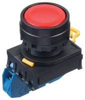 YW1B-M1E10R - IDEC - YW1B-M1E10R - Industrial Pushbutton Switch, YW Series, 22.3 mm, SPST-NO, Momentary, Flush, Red