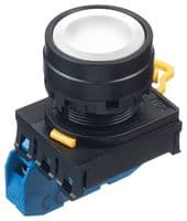 YW1B-M1E10W - IDEC - YW1B-M1E10W - Industrial Pushbutton Switch, YW Series, 22.3 mm, SPST-NO, Momentary, Flush, White