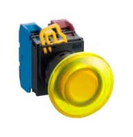 YW1L-M4E10Q4Y - IDEC - YW1L-M4E10Q4Y - Industrial Pushbutton Switch, YW Series, 22.3 mm, SPST-NO, Momentary, Mushroom, Yellow