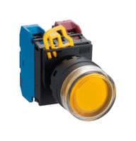 YW1L-MF2E10Q4Y - IDEC - YW1L-MF2E10Q4Y - Industrial Pushbutton Switch, YW Series, 22.3 mm, SPST-NO, Momentary, Round Raised, Yellow