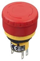 XA1E-BV3U02TR - IDEC - XA1E-BV3U02TR - Emergency Stop Switch, DPST-NC, Push-Pull, Quick Connect, Solder, 3 A, 250 V
