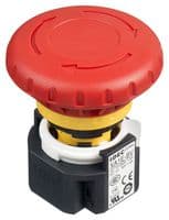 XA1E-BV402R - IDEC - XA1E-BV402R - Emergency Stop Switch, DPST-NC, Push-Pull, Quick Connect, Solder, 3 A, 250 V