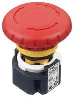 XA1E-BV413R - IDEC - XA1E-BV413R - Emergency Stop Switch, 3PST-NC, SPST-NO, Push-Pull, Quick Connect, Solder, 3 A, 250 V