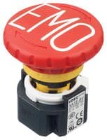 XA1E-BV413RH-EMO - IDEC - XA1E-BV413RH-EMO - Emergency Stop Switch, 3PST-NC, SPST-NO, Push-Pull, Quick Connect, Solder, 3 A, 250 V