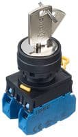 YW1K-33DE20 - IDEC - YW1K-33DE20 - Keylock Switch, Off, DPST-NO, YW Series, 3 Position, Screw, 10 A
