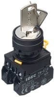 YW1K-3AE20 - IDEC - YW1K-3AE20 - Keylock Switch, DPST-NO, YW Series, 3 Position, Screw, 10 A