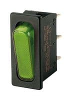 01830.3118-02 - MARQUARDT - 01830.3118-02 - Rocker Switch, On-Off, SPST, Illuminated, Panel Mount, Transparent Green, 1830 Series