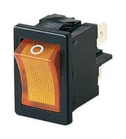 01855.1104-00 - MARQUARDT - 01855.1104-00 - Rocker Switch, On-Off, DPST, Illuminated, Panel Mount, Orange, 1855 Series