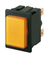 01660.0201-00 - MARQUARDT - 01660.0201-00 - Pushbutton Switch, 1660 Series, DPST, On-Off, Rectangular, Orange