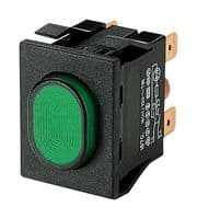 01670.5202-00 - MARQUARDT - 01670.5202-00 - Pushbutton Switch, 1670 Series, DPST, On-Off, Oval, Green