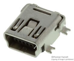 897-43-005-00-100001 . - MILL-MAX - 897-43-005-00-100001 . - USB Connector, Mini USB Type B, USB 2.0, Receptacle, 5 Ways, Surface Mount, Right Angle