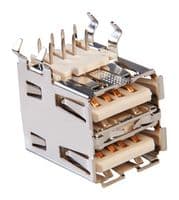 896-43-008-90-000000 . - MILL-MAX - 896-43-008-90-000000 . - USB Stacked Connector, USB Type A, USB 2.0, 8 Ways, Right Angle, Copper Alloy
