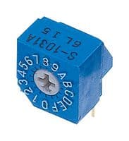 S-1031A - NIDEC COMPONENTS - S-1031A - Rotary Coded Switch, S-1000A Series, Through Hole, 16 Position, 5 VDC, Hexadecimal Complement
