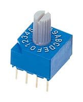 S-1110A - NIDEC COMPONENTS - S-1110A - Rotary Coded Switch, S-1000A Series, Through Hole, 16 Position, 5 VDC, Hexadecimal, 100 mA