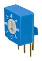S-8031 - NIDEC COMPONENTS - S-8031 - Rotary Coded Switch, S-8000 Series, Through Hole, 8 Position, 5 VDC, Octal Complement, 100 mA